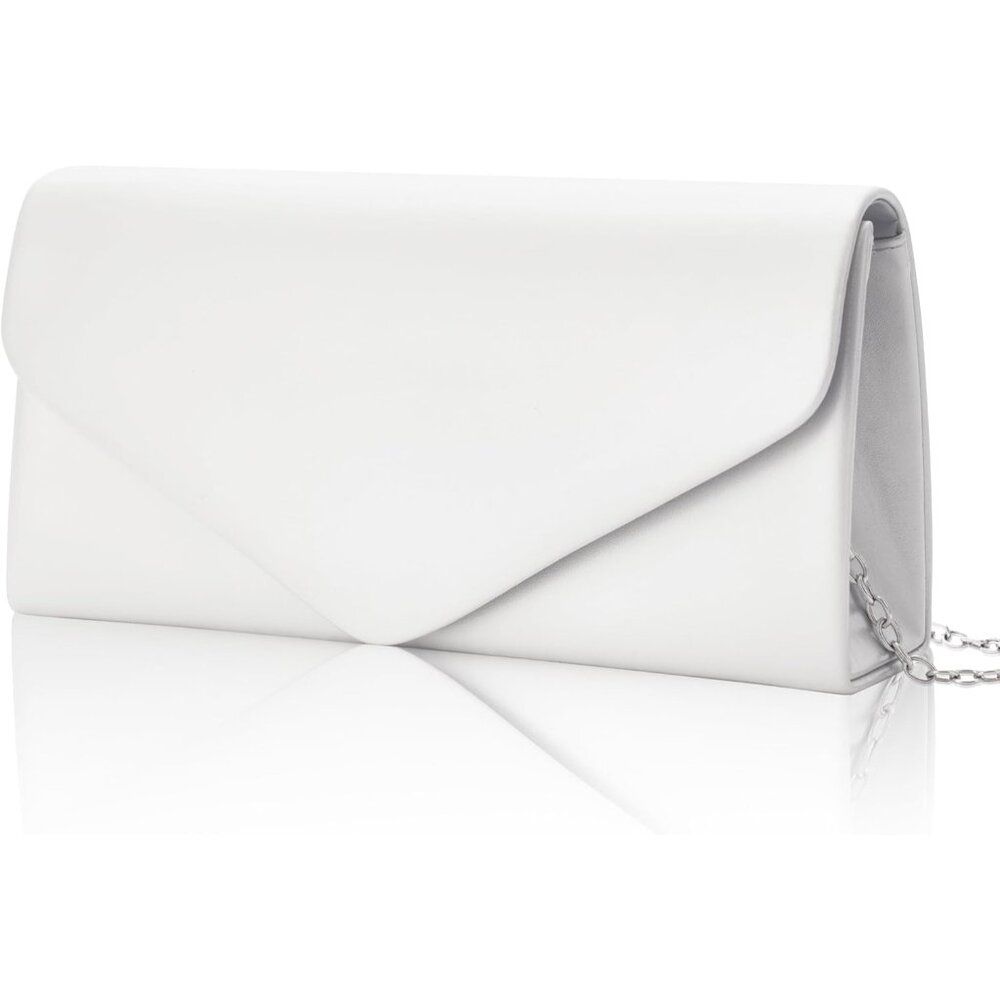 Chic Vegan Leather Evening Bag With Detachable Chain - Modern Clutch For Women